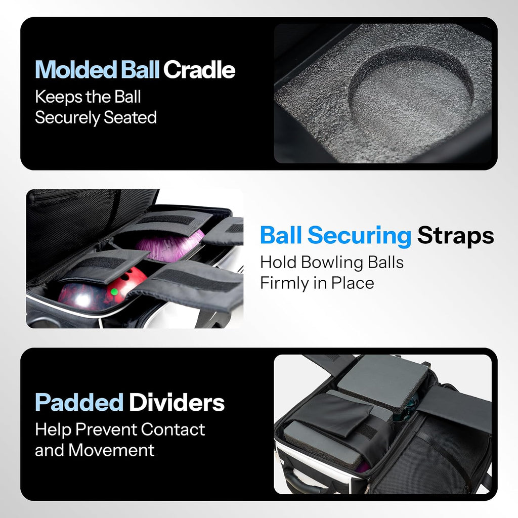 Flextro 3 Ball Bowling Bag Roller With 2+1 Modular Design & Sturdy Build