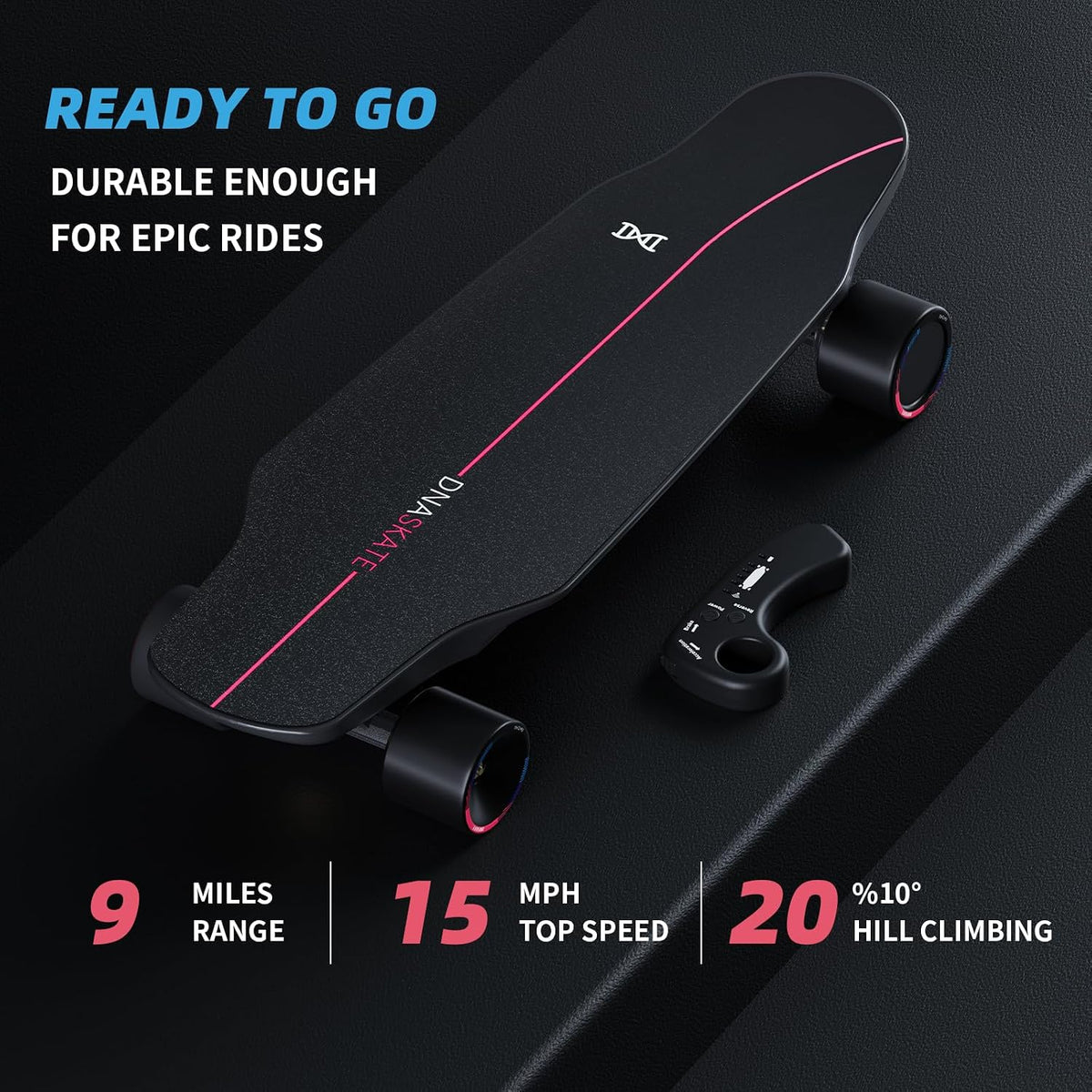 M8 Electric Skateboard with Remote, 15Mph Top Speed,9Miles Range,400 Hub-Motor, Skateboard for Adults ï¼Teens