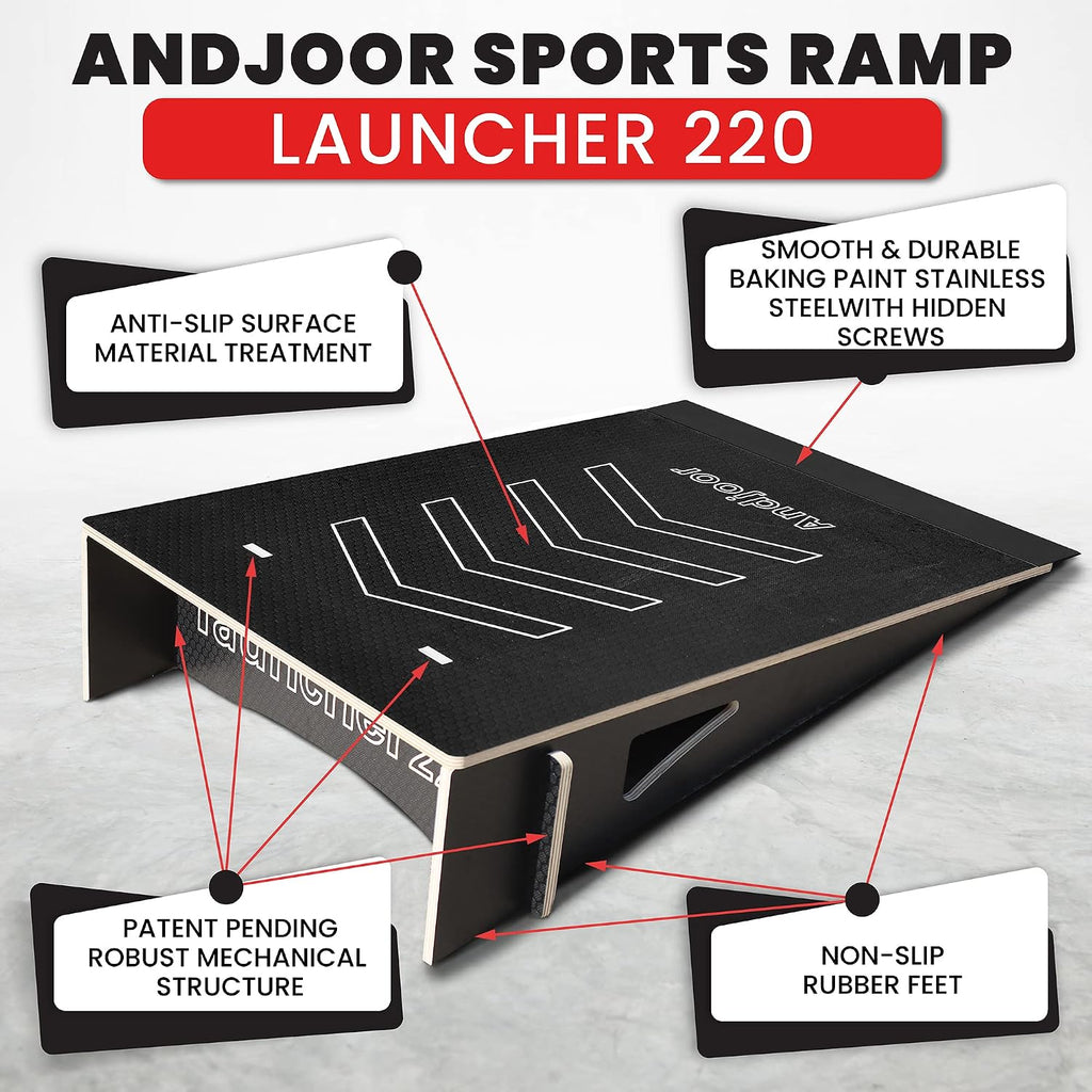 Kids Jumping Ramp for Skateboard, Bike, Scooter, BMX, RC Car and Dirt Bike, 34.37 in, Black