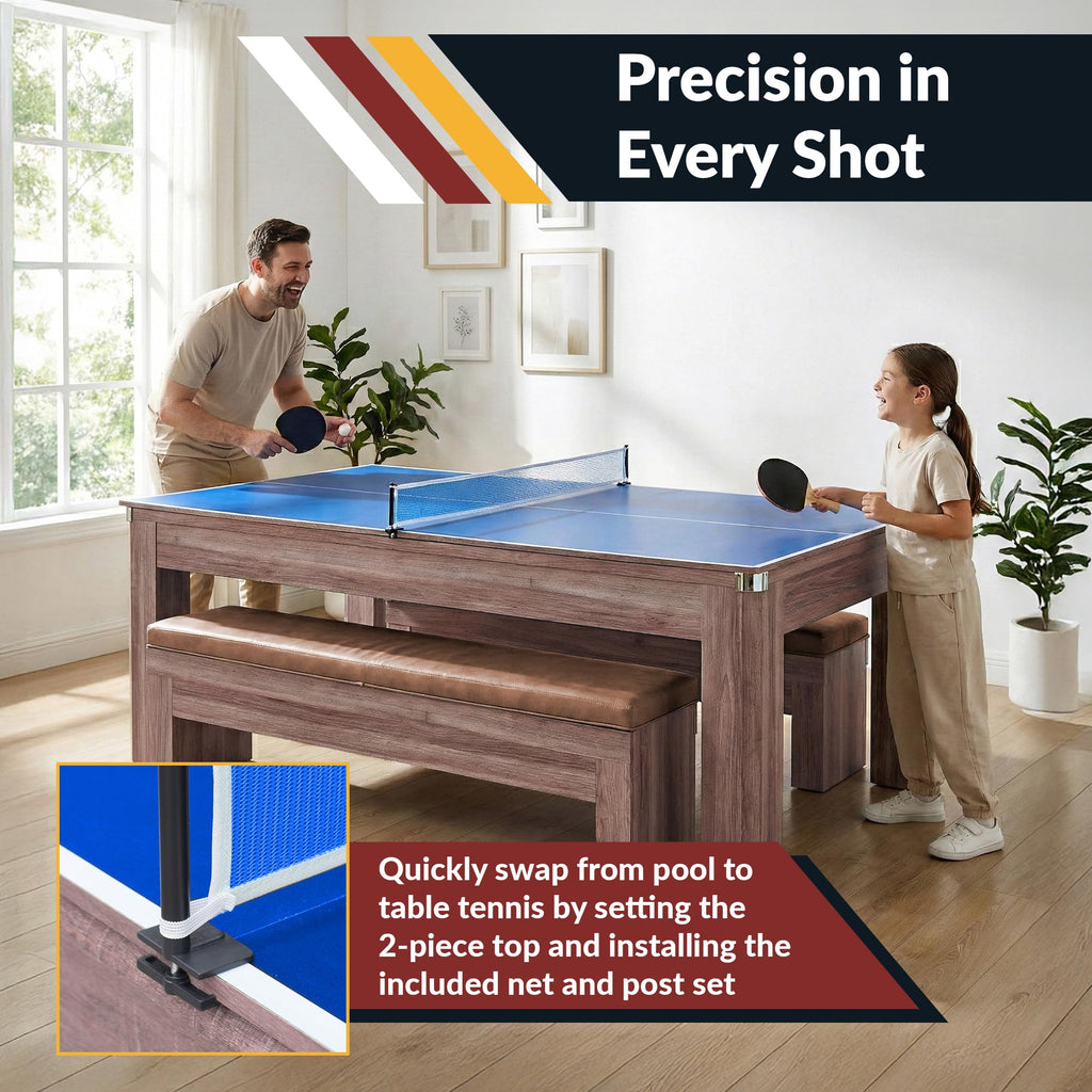 Hathaway Pool Table Combo Set with Benches