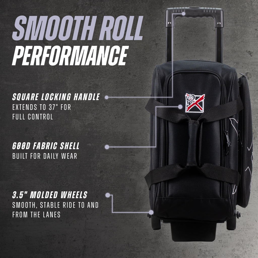 KR Strikeforce Hybrid X Double Roller Bowling Bag - Holds Two Balls, Shoes & Accessories