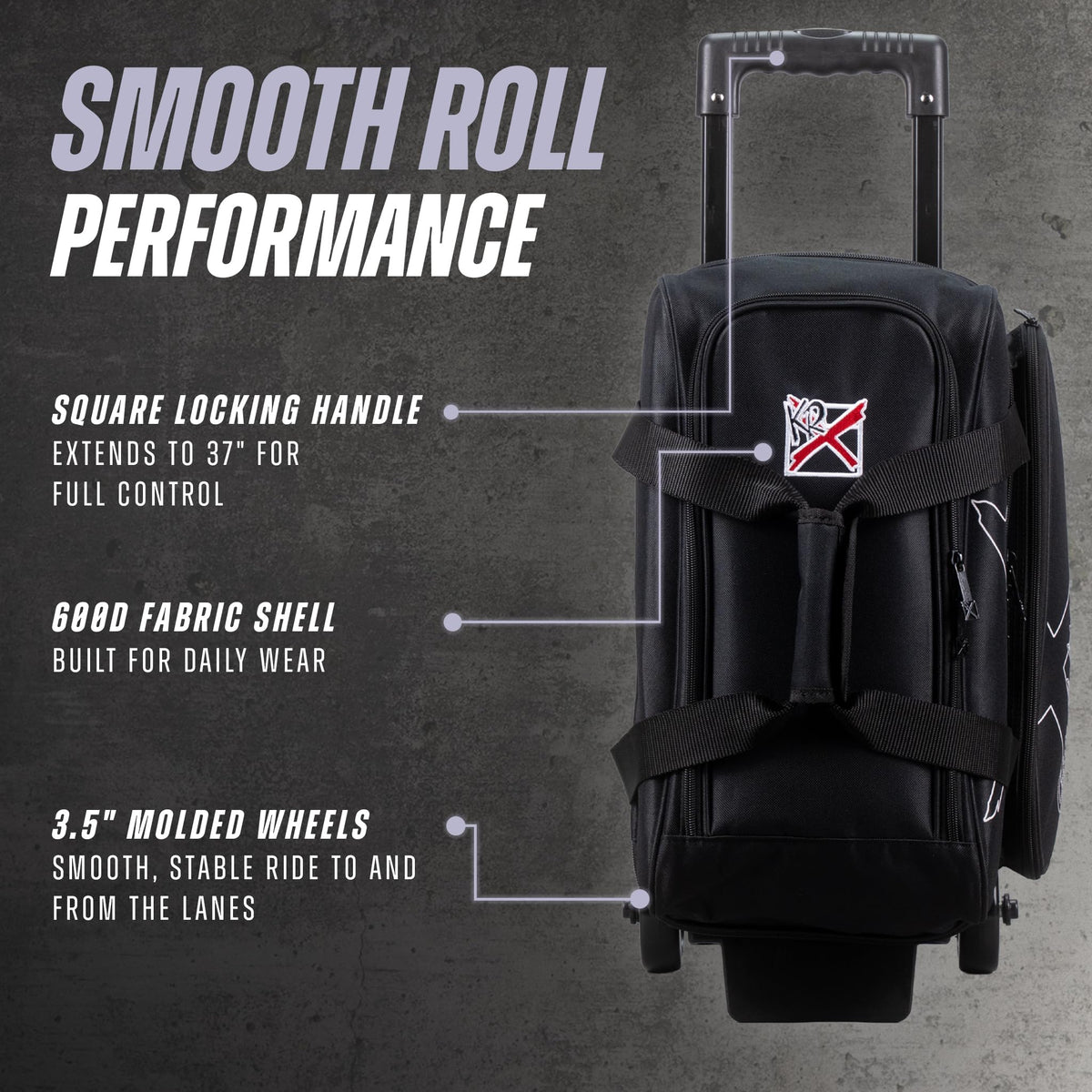 KR Strikeforce Hybrid X Double Roller Bowling Bag - Holds Two Balls, Shoes & Accessories