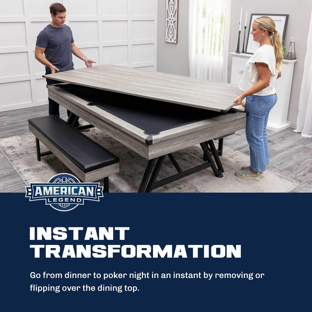 American Legend Billiard Table with Rustic Wood Finish
