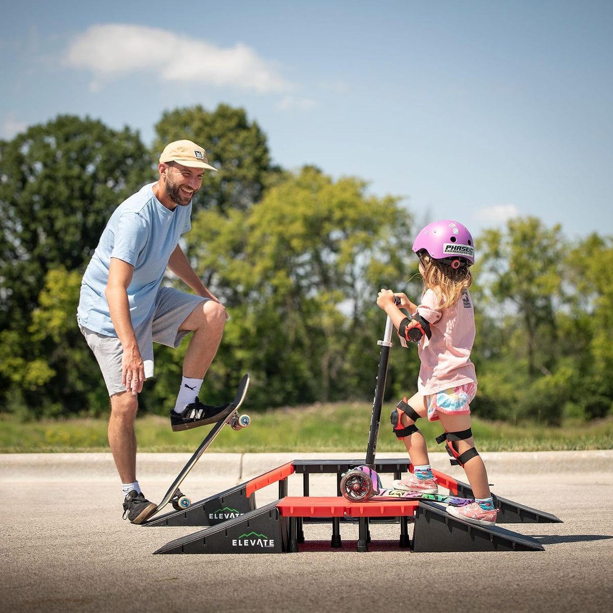 Mini EZ-Link Skateboard Ramp Set, Scooters, BMX, RC Cars, Elevate Outdoor