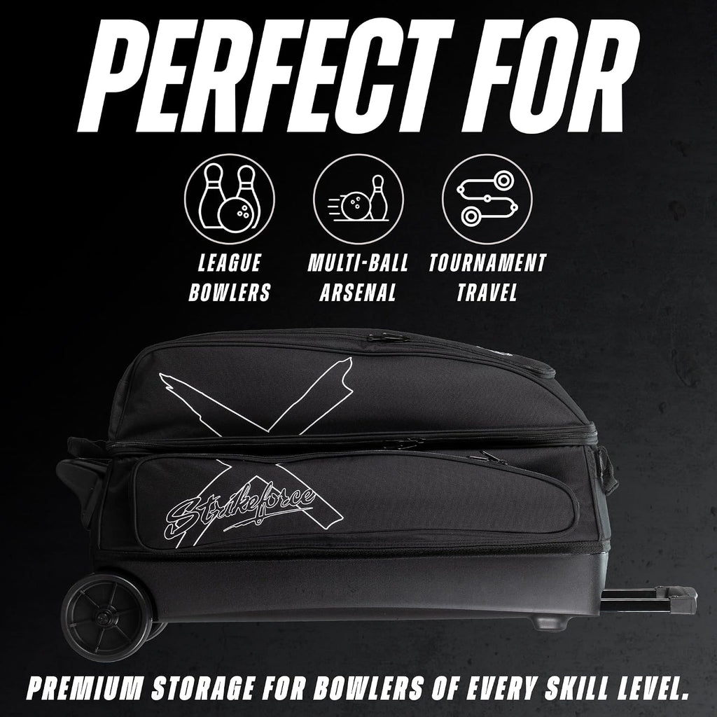 Strikeforce Hybrid X 3-Ball Roller Bowling Bag Black