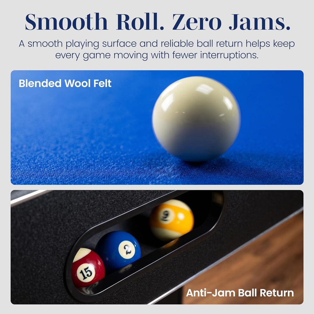 Hathaway Hustler Tournament Pool Table â Includes Cue Sticks, Billiard Balls, Automatic Ball Return â Perfect for Competitive Players and Family Games Room