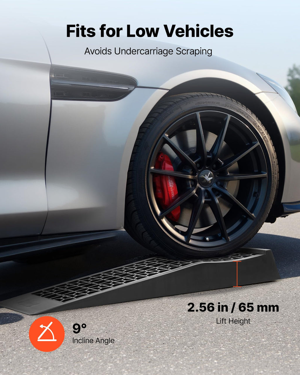 VEVOR Car Ramps, 2 PCS 13000 lbs GVW Capacity, 6.3 in Lift Height, Portable High Profile Car Service Ramps for Home Garage Maintenance and Oil Changes, Heavy Duty for Truck SUV Vehicle Repair, Black