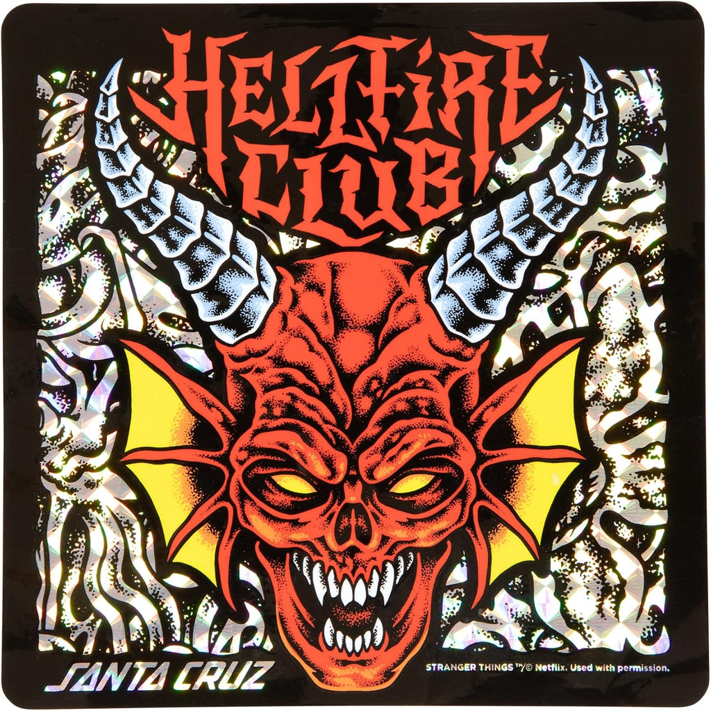 SANTA CRUZ Stranger Things Hellfire Club Flames 9.00in x 32.00in Skateboard Decks