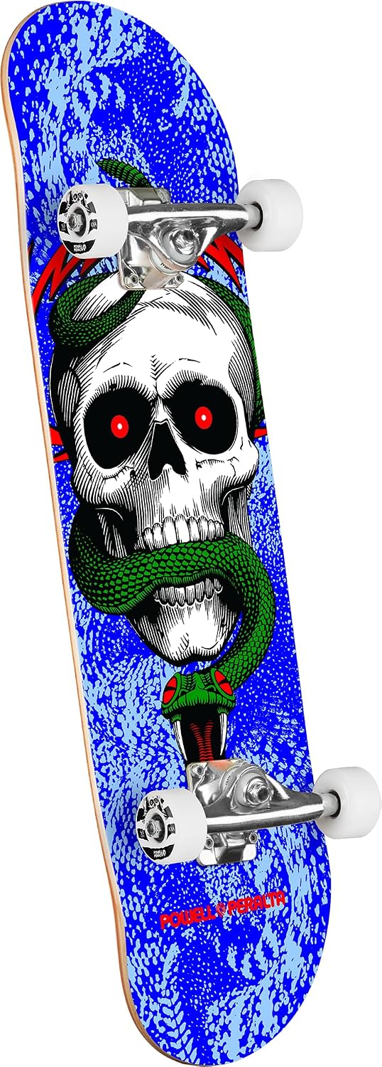 Powell Peralta Mike McGill Skull & Snake Skateboard Complete, Blue, 8.25" x 31.95"