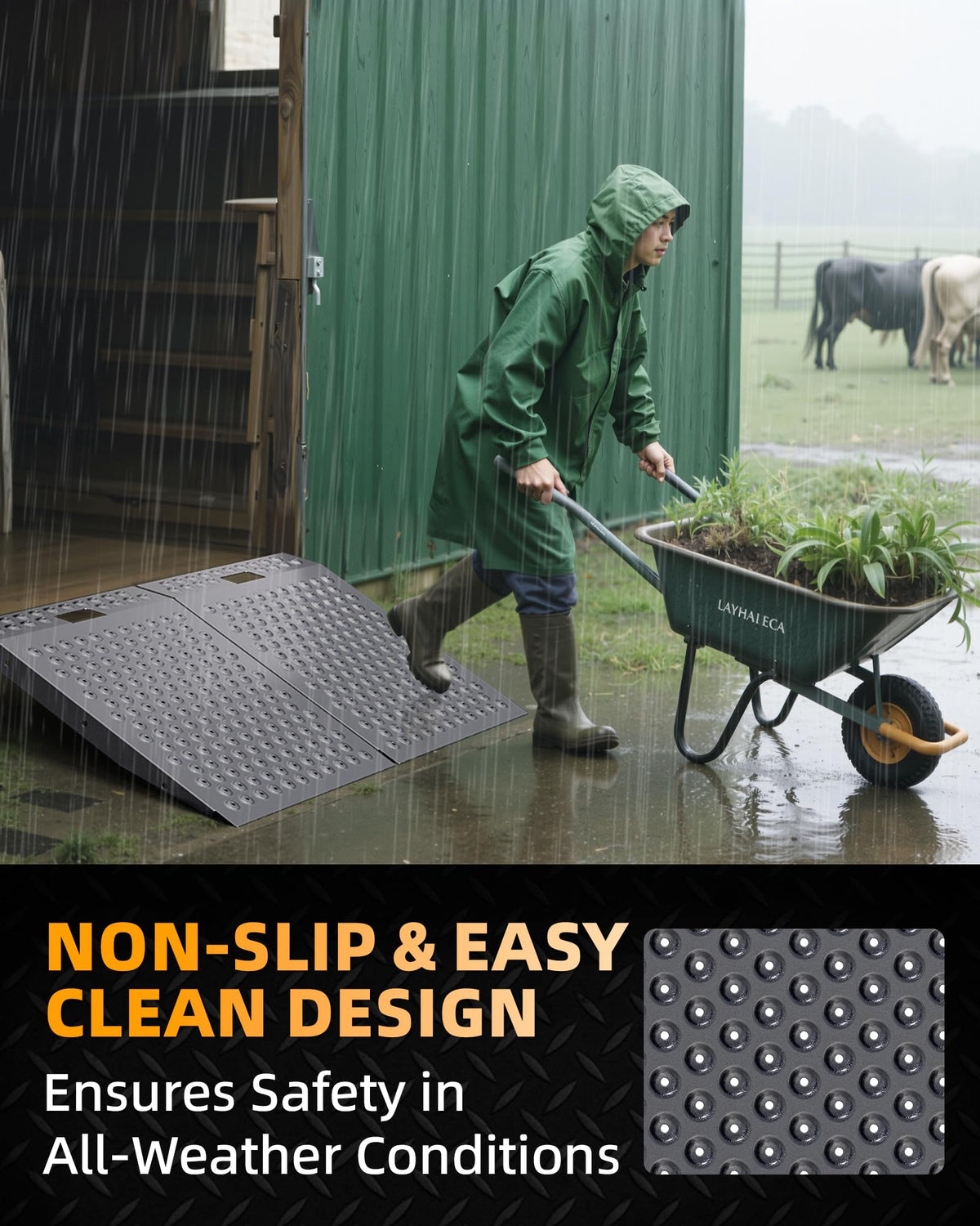 VNN 36" x 24" Shed Ramp for Riding Mower - 800 LB Capacity Shed Ramps, Anti-Slip Punch Plate Ramp for ATV, Motorcycles, Garages & Barns (1PC,Slivery, Alloy)