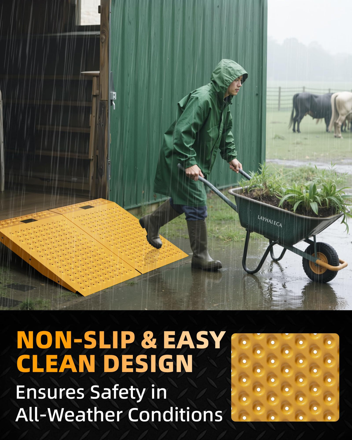 VNN 36" x 24" Shed Ramp for Riding Mower - 800 LB Capacity Shed Ramps, Anti-Slip Punch Plate Ramp for ATV, Motorcycles, Garages & Barns (1PC,Slivery, Alloy)
