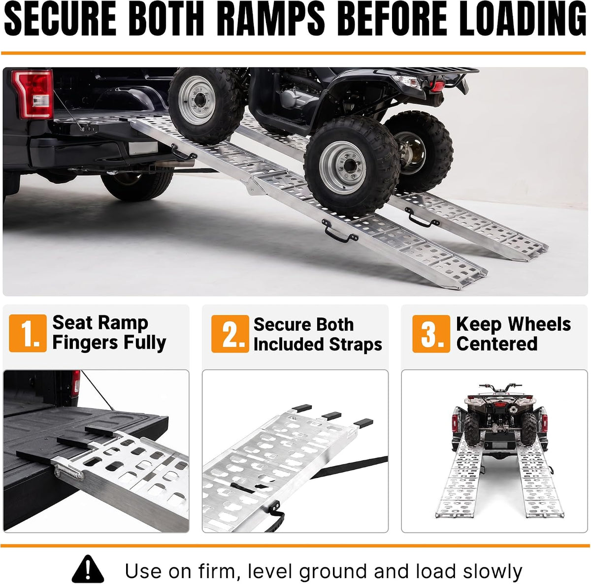 Loading Ramps for Pickup Trucks, 7.5 ft Aluminum ATV Ramps, 2 Pack