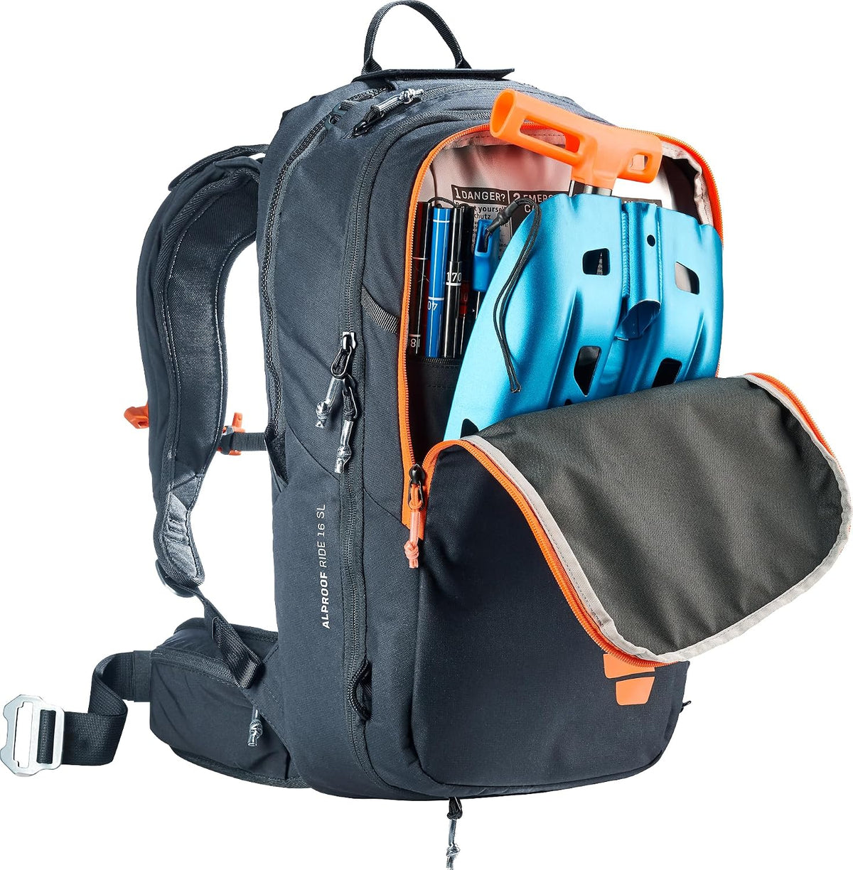 Deuter Womenâs Alproof Ride 16L SL, Freerider Alpine Backpack with Avalanche Airbag System, 16 Liter - Black
