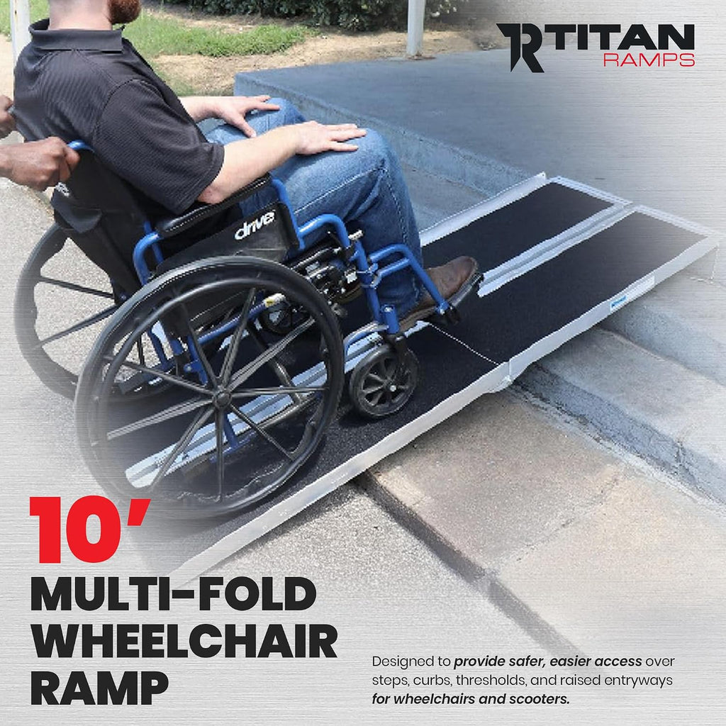 10' Wheelchair Scooter Ramp for Entryway, Home Access, Titan Ramps