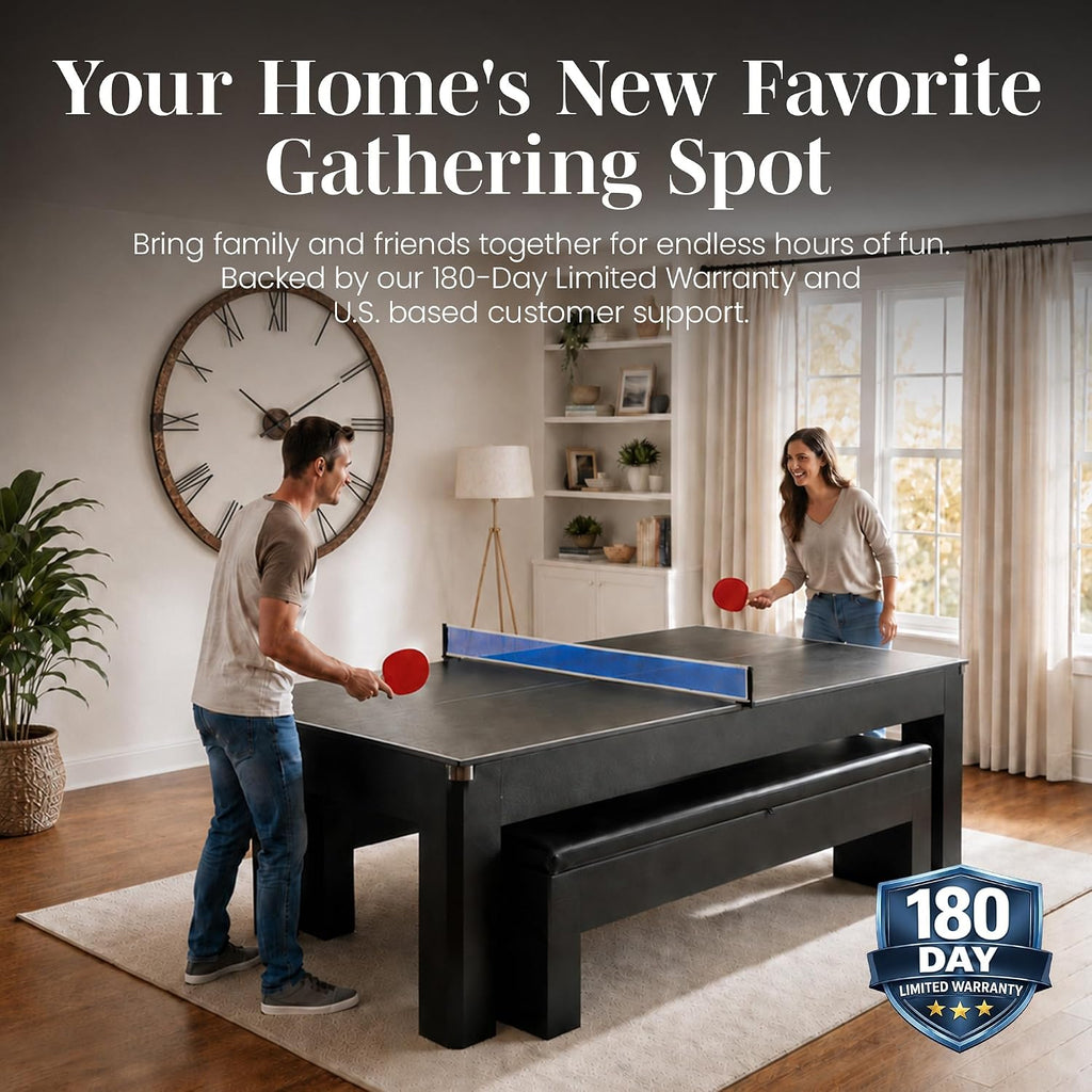 Hathaway Pool Table Combo Set with Benches