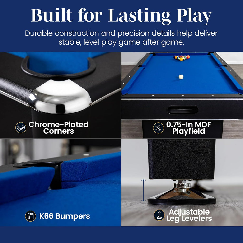 Hathaway Hustler Tournament Pool Table â Includes Cue Sticks, Billiard Balls, Automatic Ball Return â Perfect for Competitive Players and Family Games Room