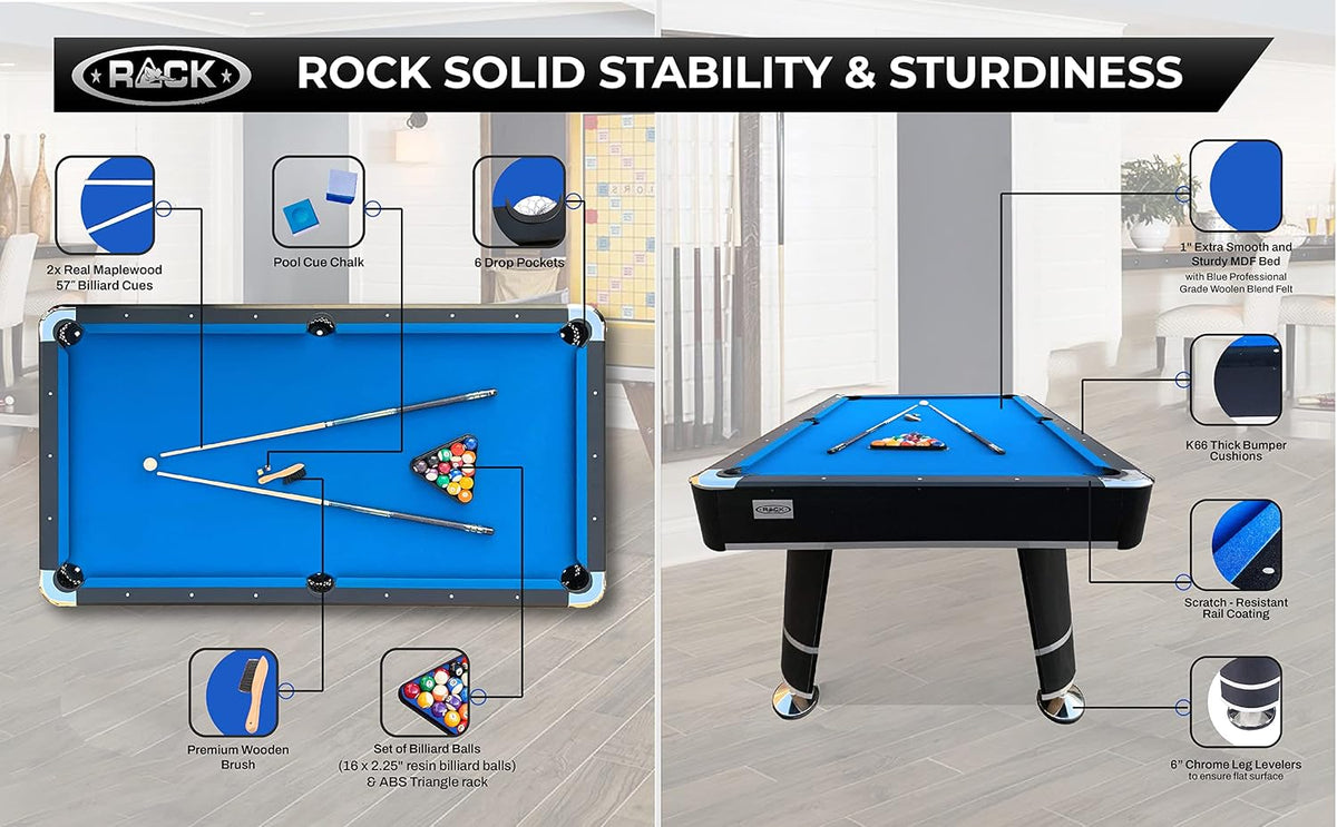 RACK Orion 8-Foot Tournament Billiard/Pool Table (Blue) â Professional Competition Game Table