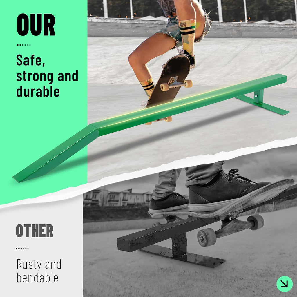 84.9In Skate Grind Rail - Portable Skateboard Rail for Grinding,