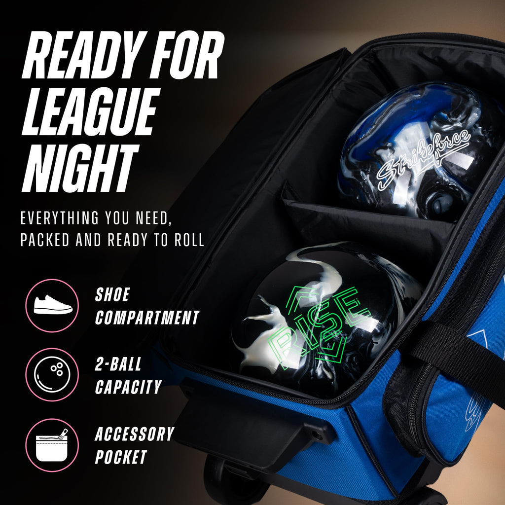 KR Strikeforce Hybrid X Double Roller Bowling Bag - Holds Two Balls, Shoes & Accessories