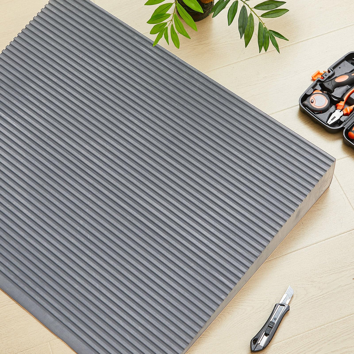 EVA Foam Threshold Ramp for Wheelchair, Black, 36" L X 28" w X 5" h