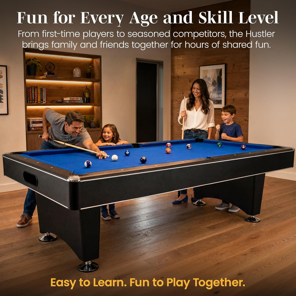 Hathaway Hustler Tournament Pool Table â Includes Cue Sticks, Billiard Balls, Automatic Ball Return â Perfect for Competitive Players and Family Games Room
