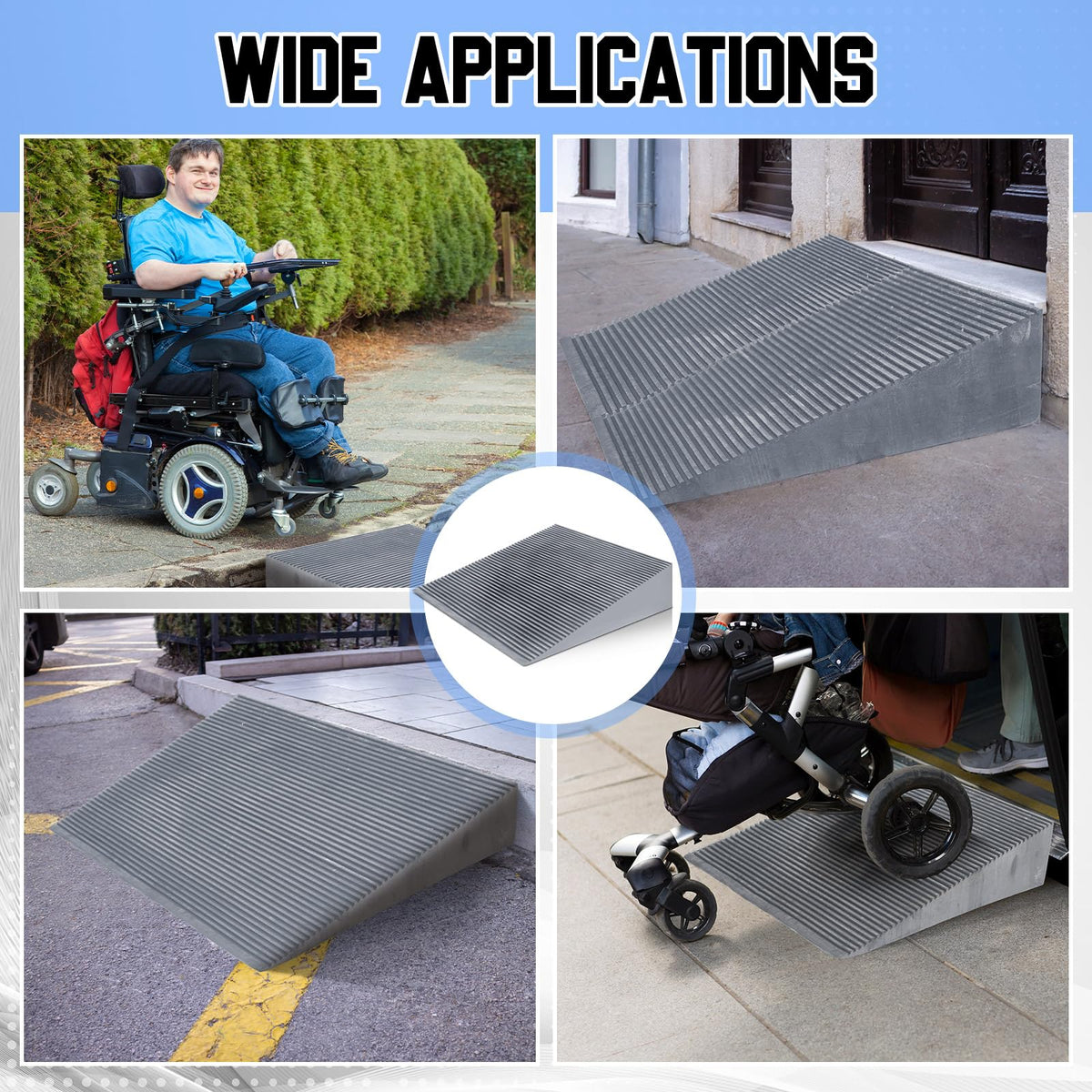 EVA Foam Threshold Ramp for Wheelchair, Black, 36" L X 28" w X 5" h