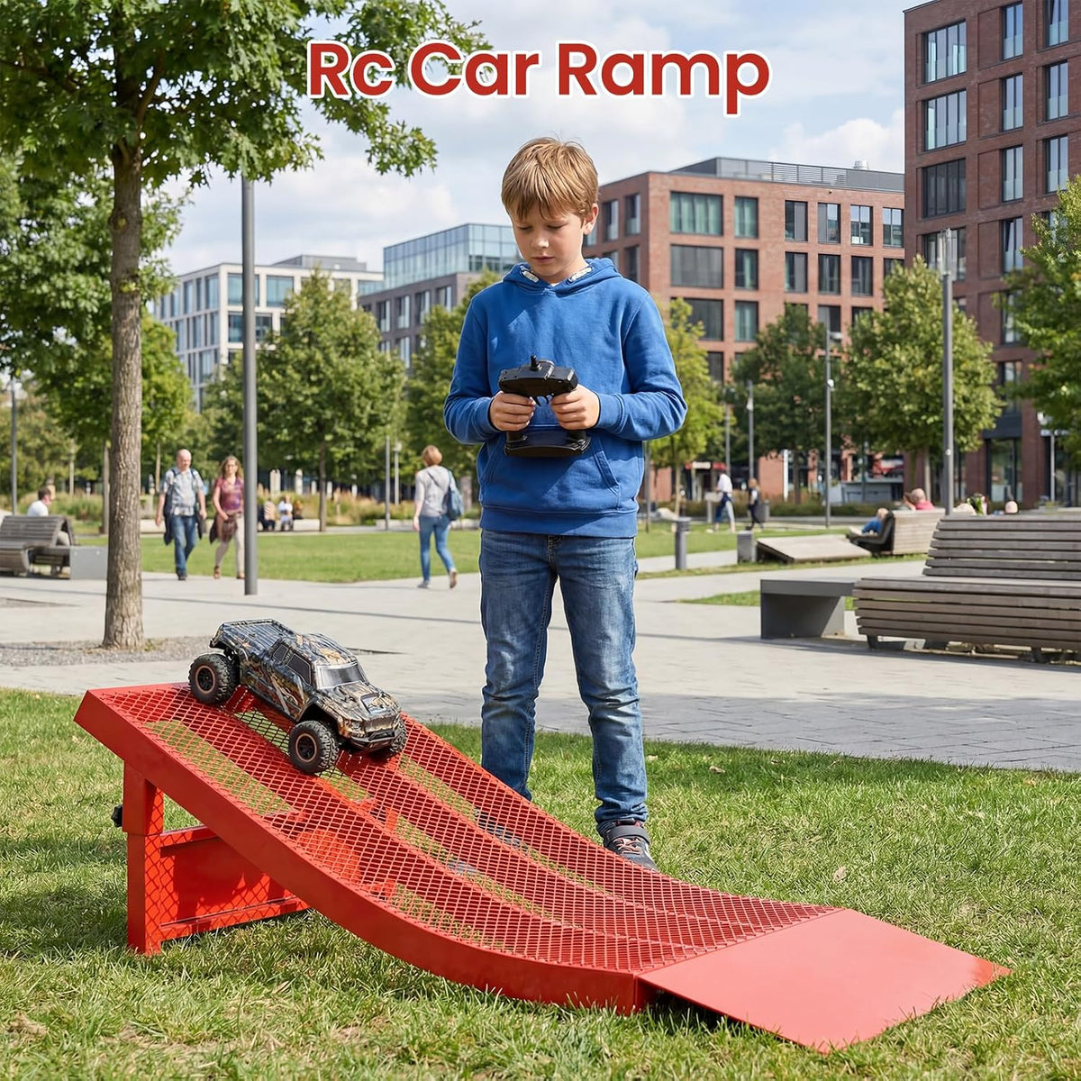 Removable Skateboard Ramps - Heavy Duty Metal Bike Ramps for Kids Ages 7-16 S,Skateboard/Dirt Bike/RC/Jump Ramp | 300Lbs Capacity,45Â° Slopes & Portable with Rubber Feet