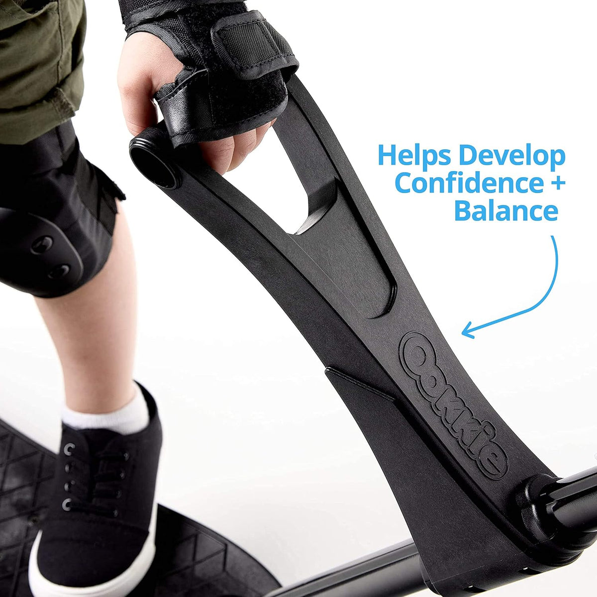 Ookkie Kids Learner Skateboard, Helps Develop Balance & Self Confidence, 4-in-1 Skateboard, Easy Setup, Gift Idea
