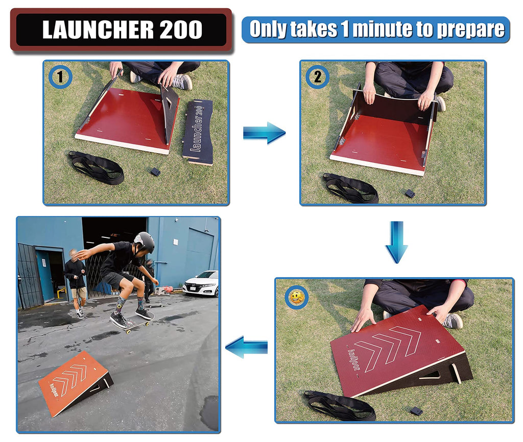 Kids Jumping Ramp for Skateboard, Bike, Scooter, BMX, RC Car and Dirt Bike, 34.37 in, Black