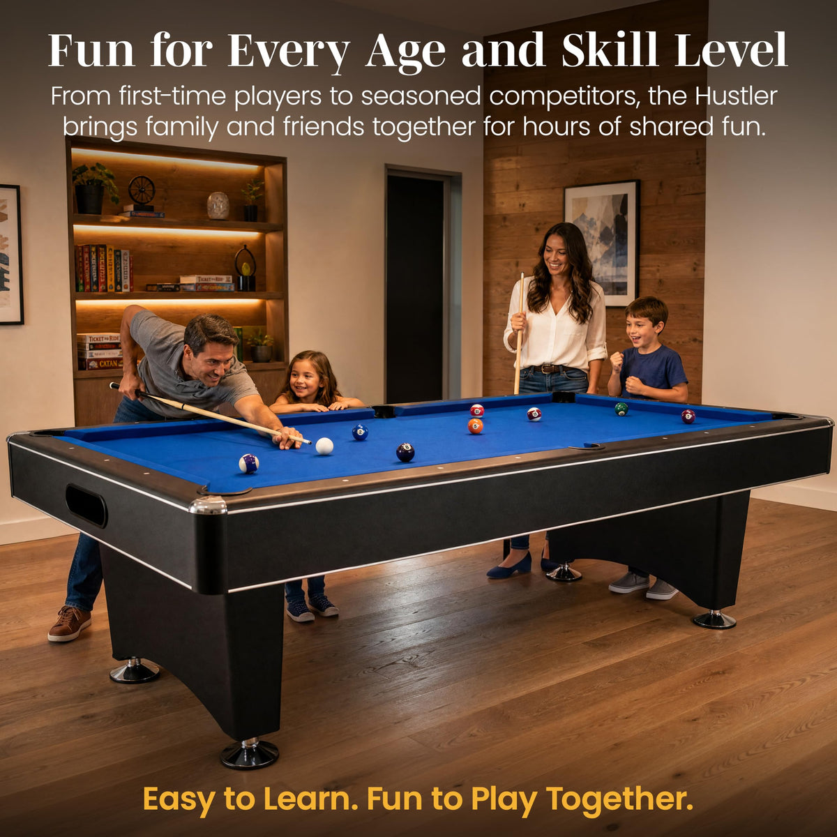 Hathaway Hustler Tournament Pool Table â Includes Cue Sticks, Billiard Balls, Automatic Ball Return â Perfect for Competitive Players and Family Games Room