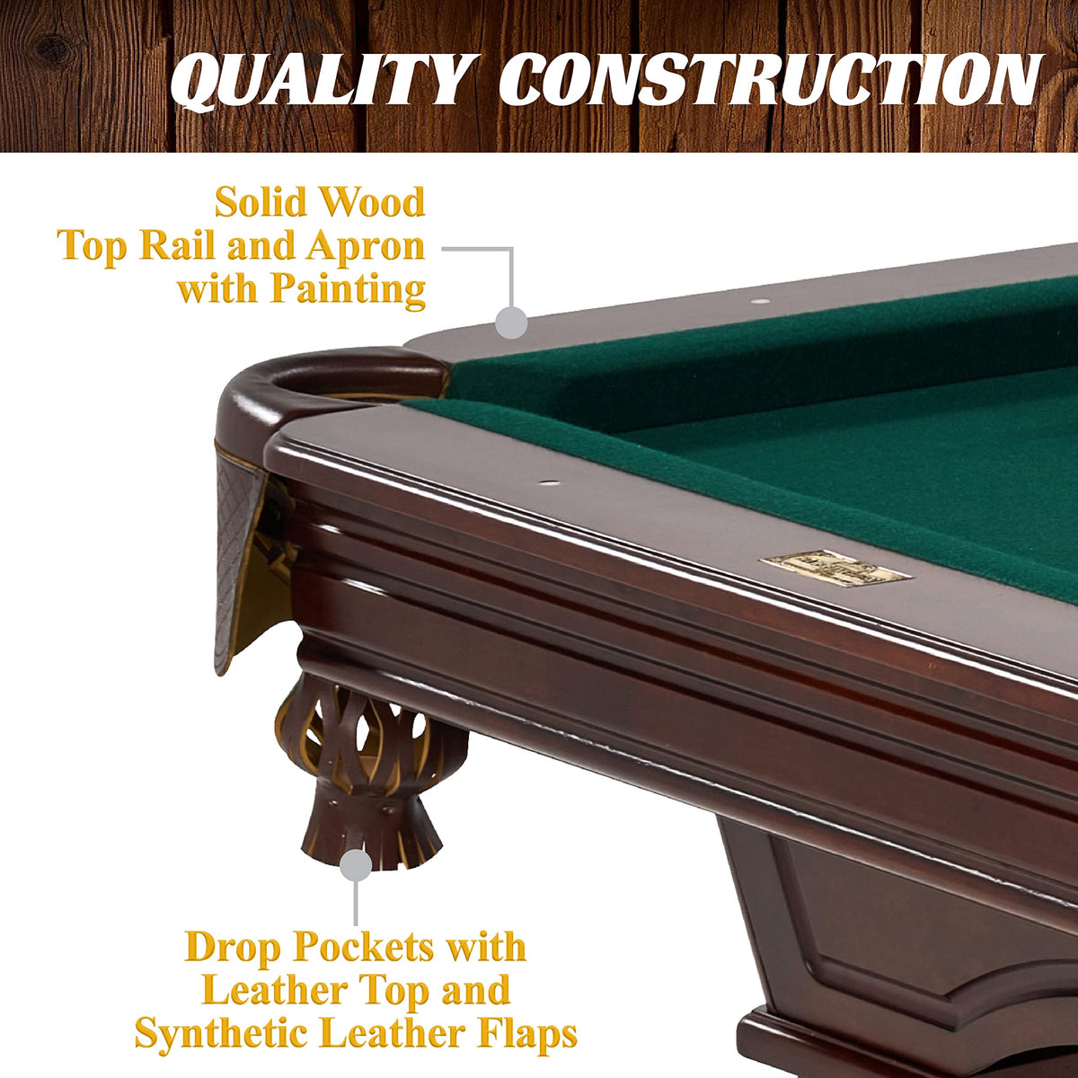 Barrington Billiards Drop Pocket Pool Table with Complete Accessory Set