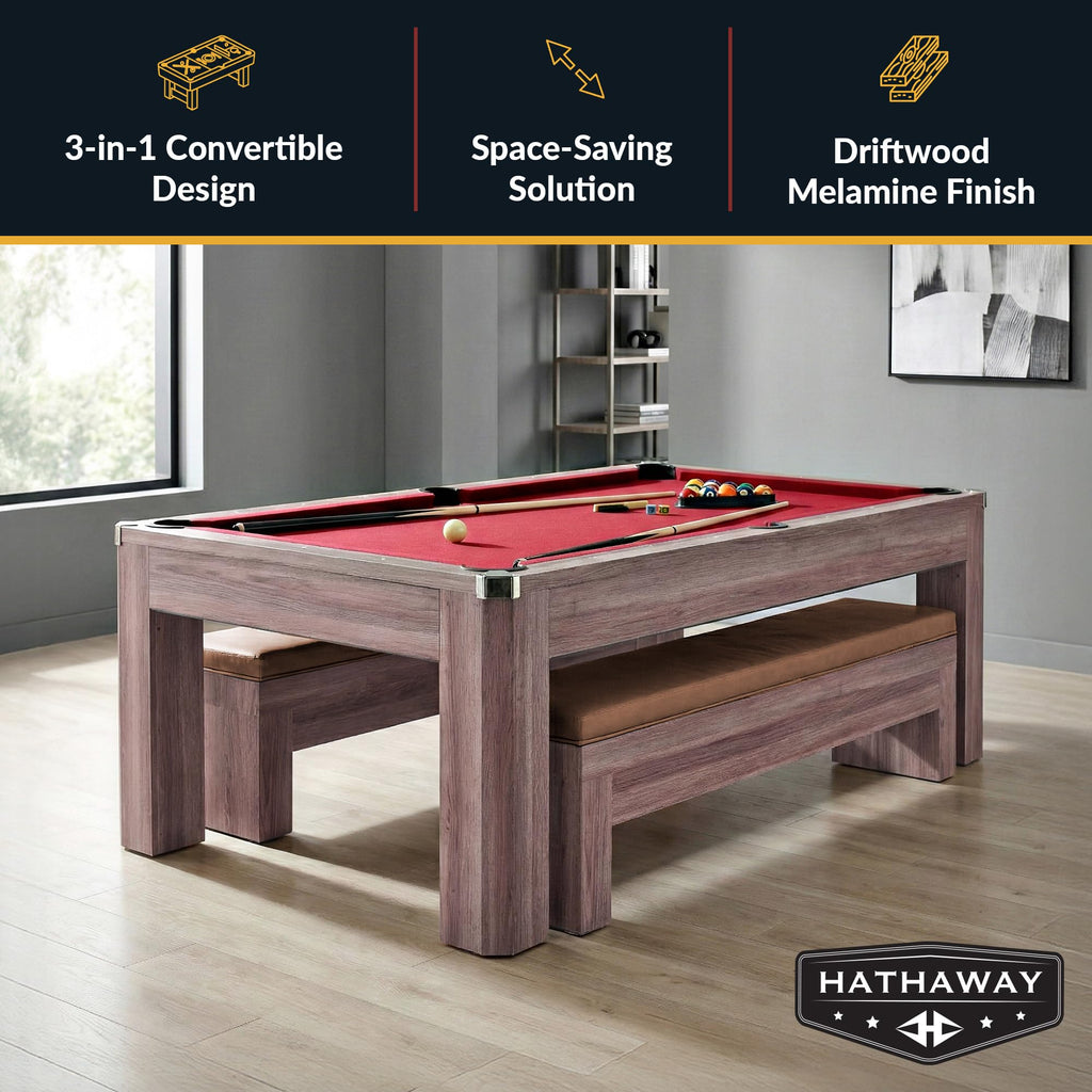 Hathaway Pool Table Combo Set with Benches