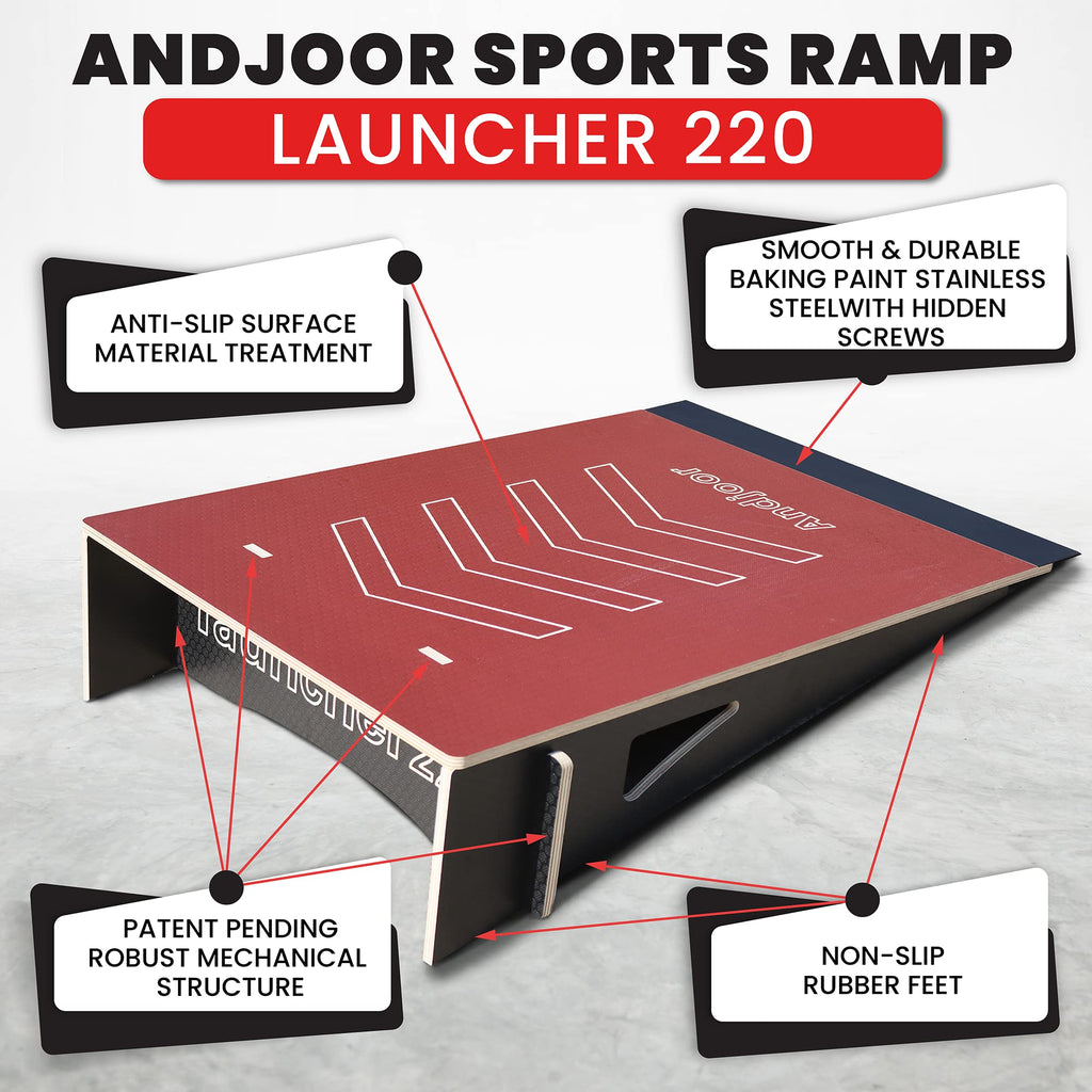 Kids Jumping Ramp for Skateboard, Bike, Scooter, BMX, RC Car and Dirt Bike, 34.37 in, Black