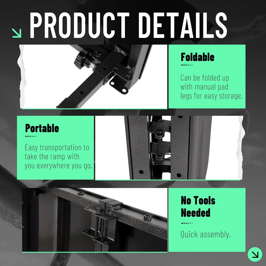 Skateboard Rail Foldable Portable 42.56" L x 34.09" W x 14.21" H