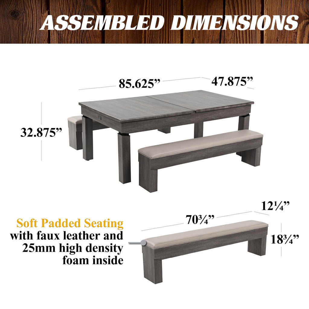 Barrington Billiards 7Ft. Combo Table 3-in-1 Pool Table, Dining & Ping Pong
