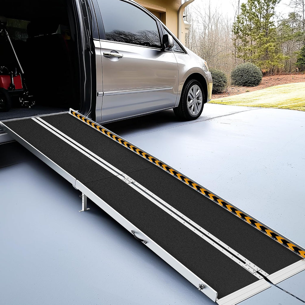 gardhom 10FT Aluminum Ramp for Wheelchair for Home Steps with Support Legs