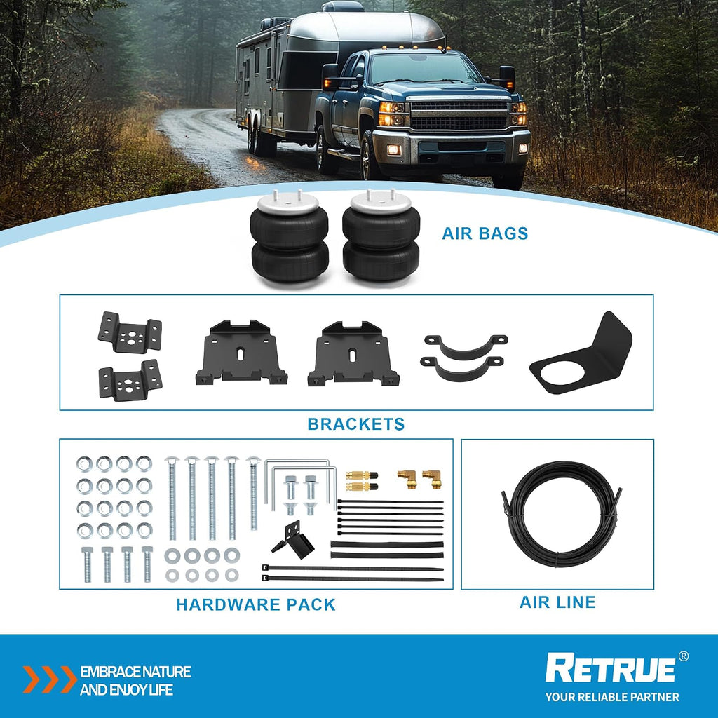 RETRUE Rear Air Bags Suspension Kit for Chevrolet Sierra 2500HD 3500HD