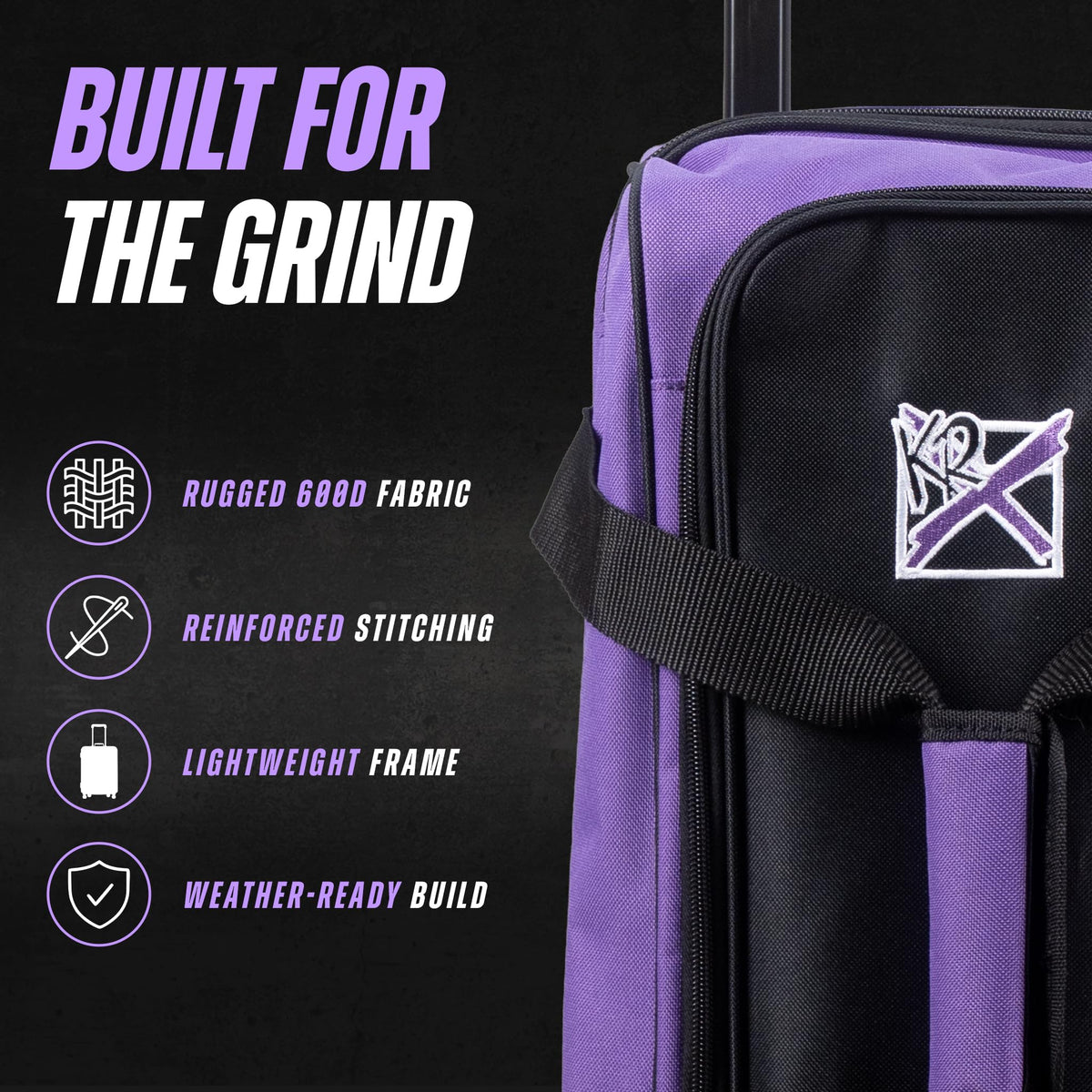 KR Strikeforce Hybrid X Double Roller Bowling Bag - Holds Two Balls, Shoes & Accessories
