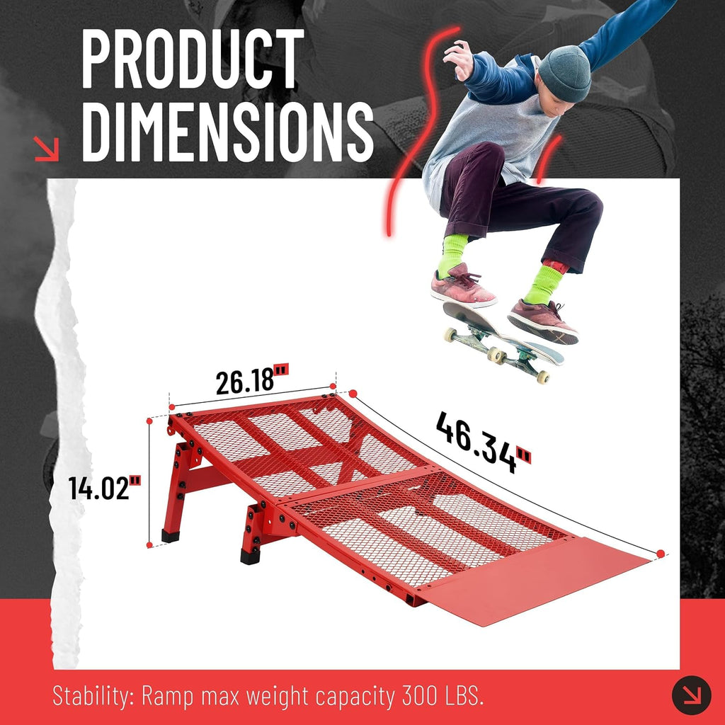Jump Ramp Foldable Skateboard Launch Ramp Compatible with MTB RC