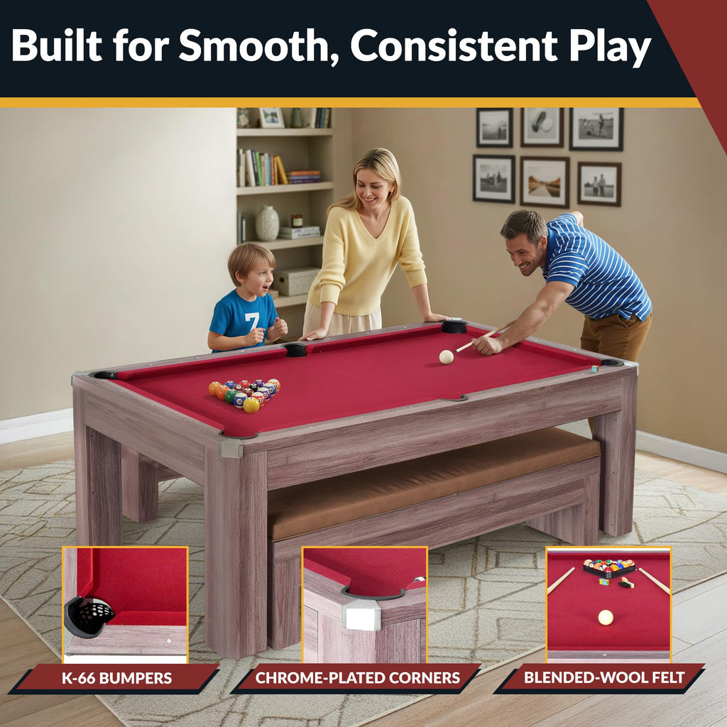 Hathaway Pool Table Combo Set with Benches
