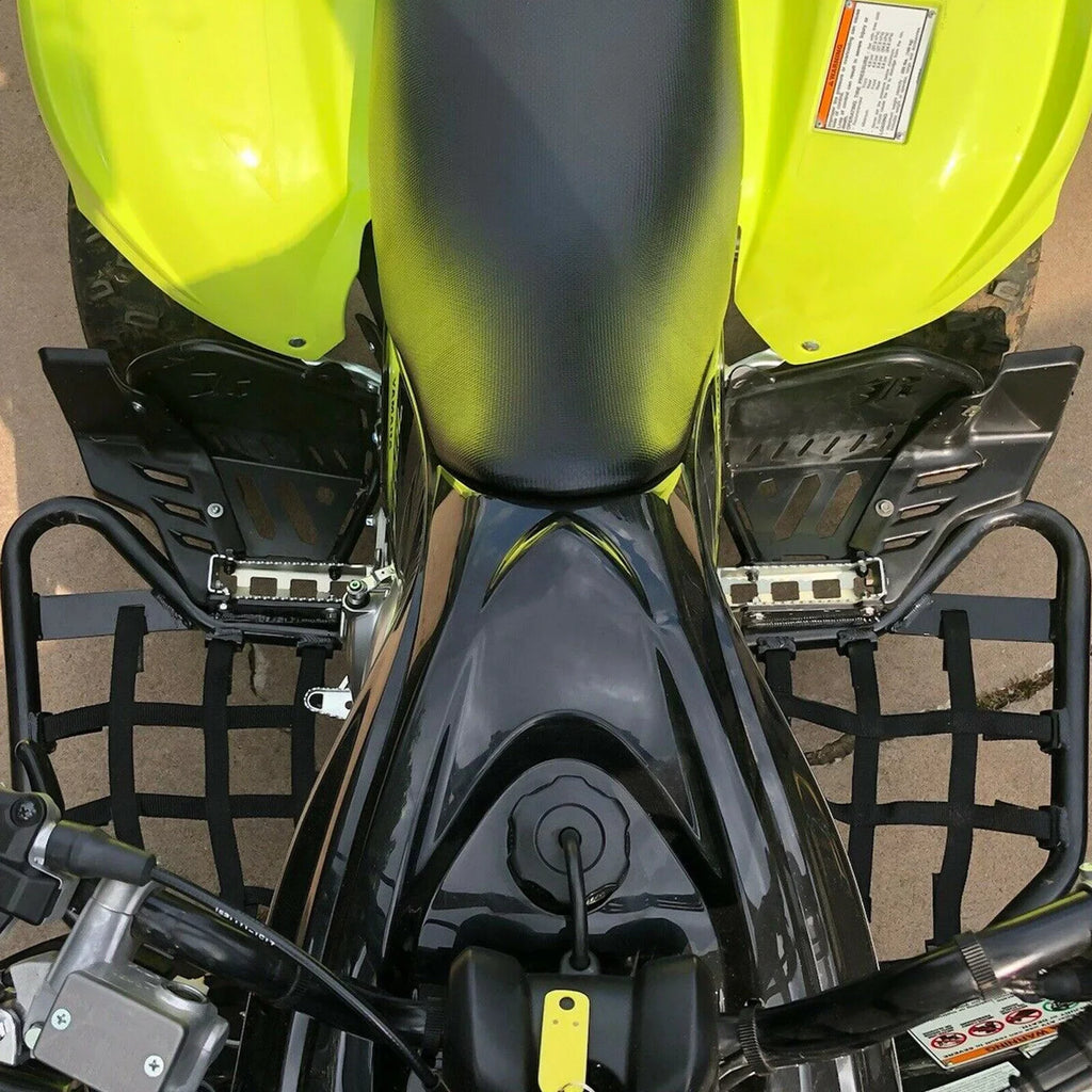 Kojem Aluminium Foot Peg Step Nerf Bars for Yamaha Raptor 700 Black Side Step with Black Webbing nets 2006-2020
