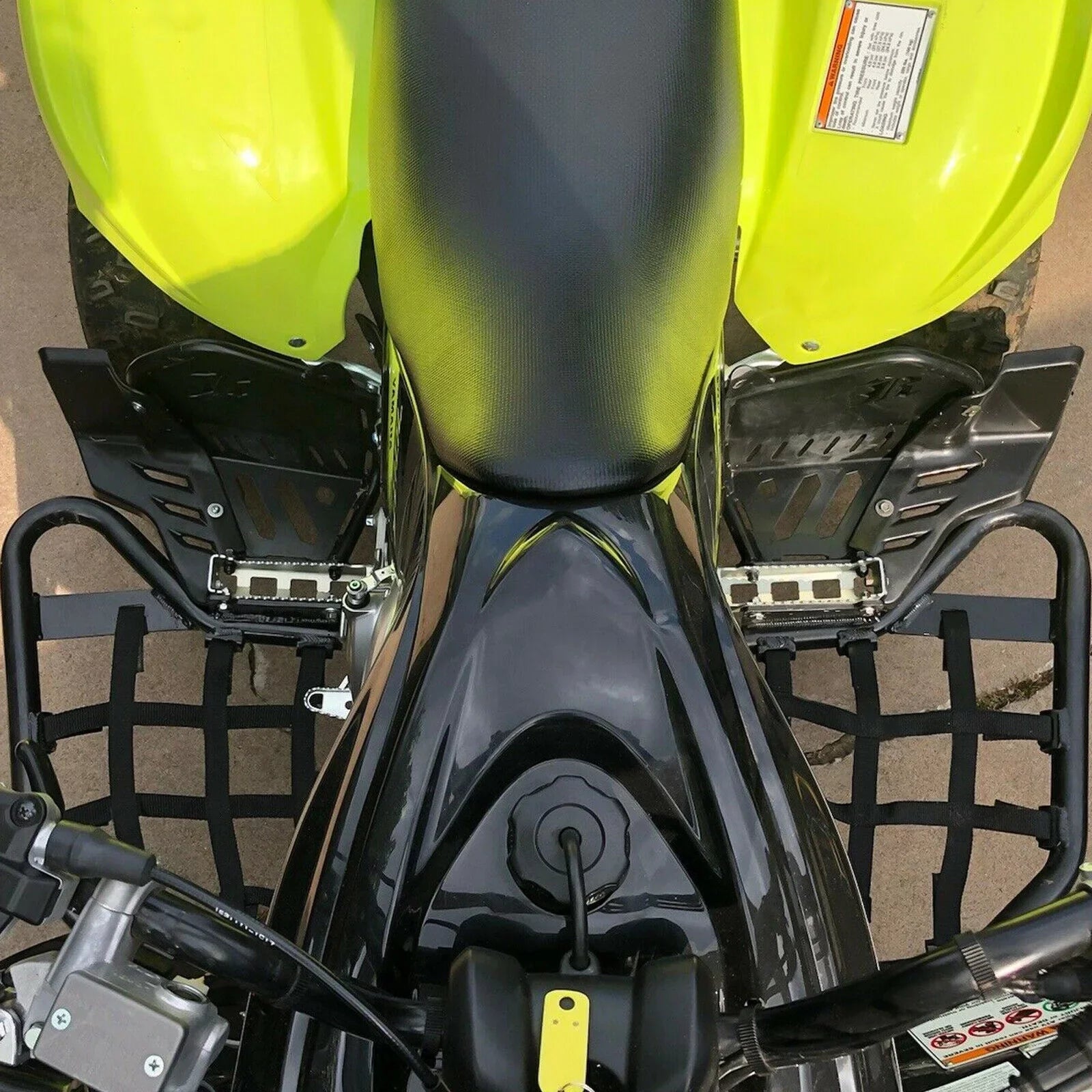 Kojem Aluminium Foot Peg Step Nerf Bars for Yamaha Raptor 700 Black Side Step with Black Webbing nets 2006-2020