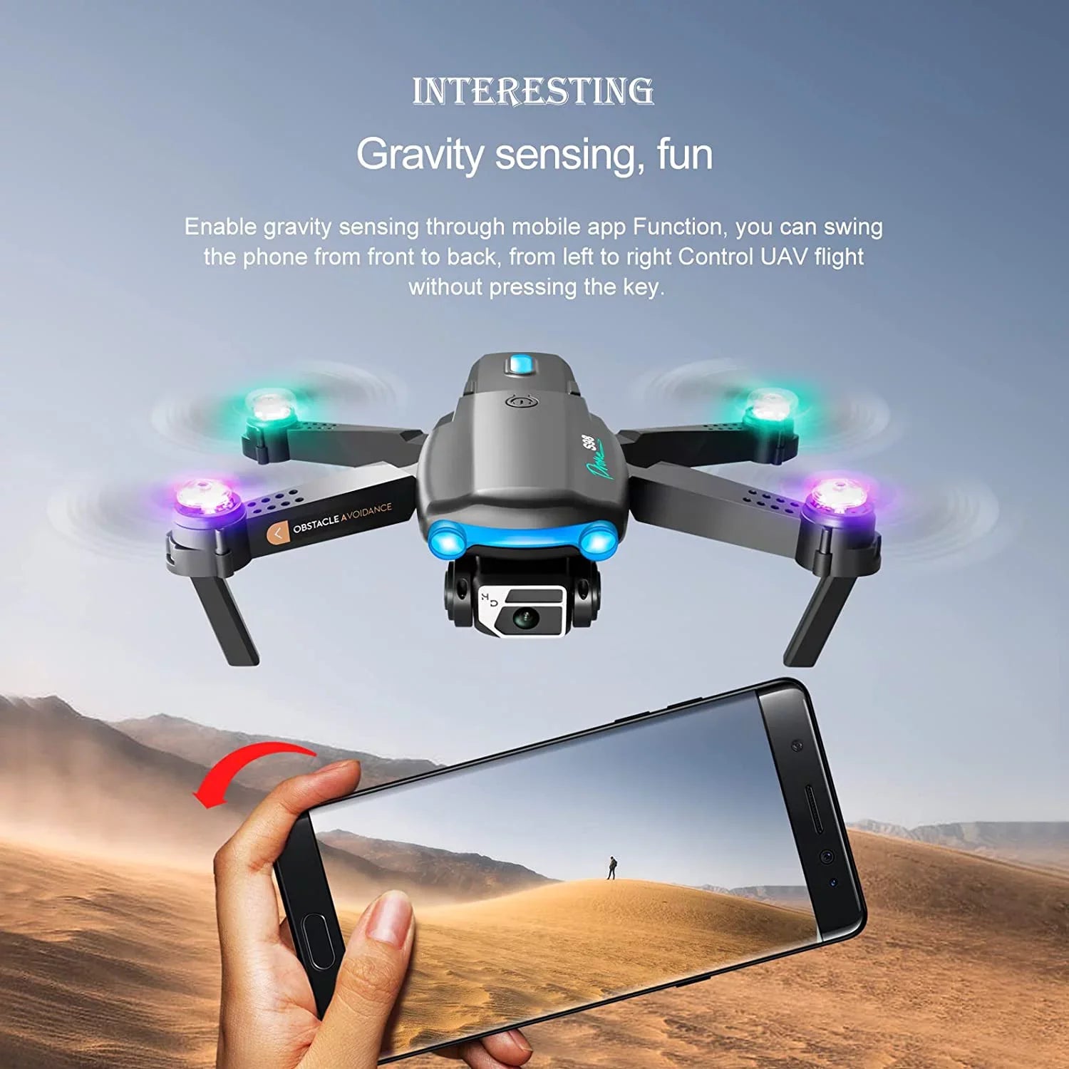 Drone with Camera for Adults Kids Beginners,Mini FPV Drones with 4K HD Dual Camera,Foldable RC Quadcopter Drone, One Key Take Off/Landing with 3 Batteries RC Toys Gifts for Kids and Adults (Black)