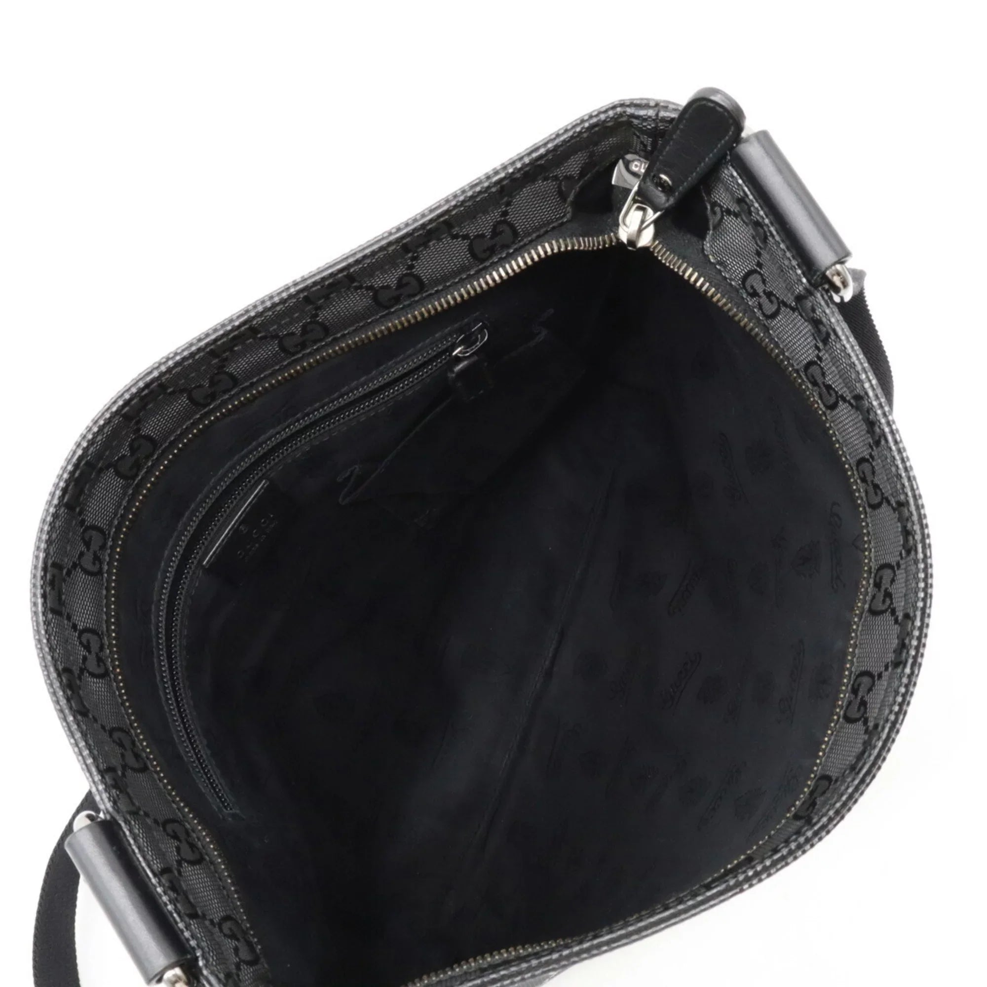 Pre-Owned GUCCI Gucci GG Imprime Crossbody Shoulder Bag PVC Leather Black 201446 (Good)