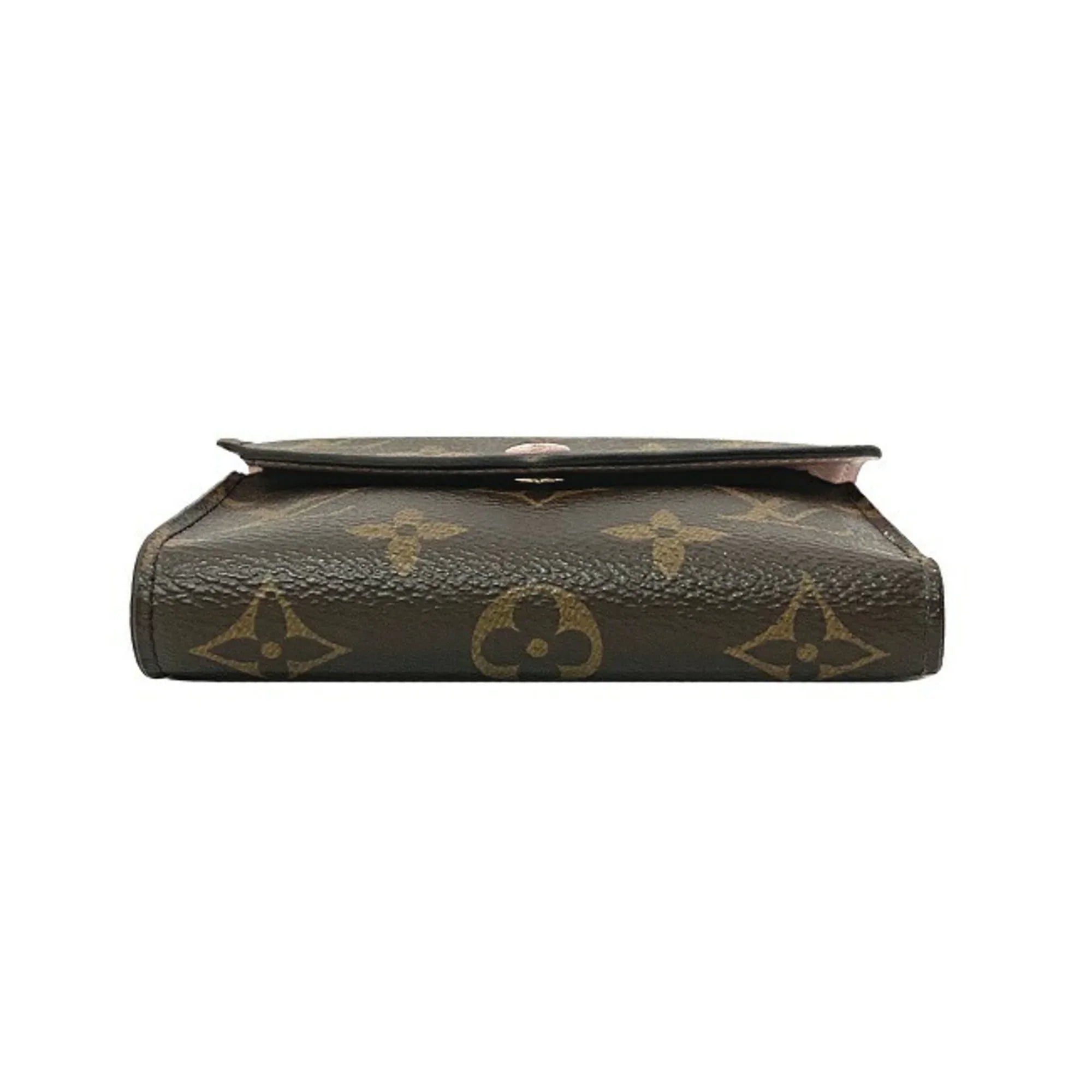Pre-Owned Wallet Portefeuille Victorine Brown Pink Rose Ballerine Monogram M62360 Trifold NZ3119 LOUIS VUITTON Ladies (Good)