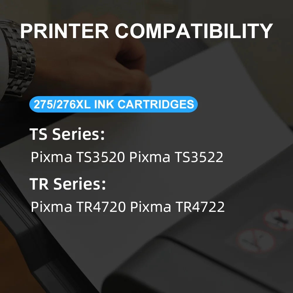 FACMS 275XL 276XL 275 Ink Replacement for Canon Printer Ink 275 276 Combo Pack PG-275 CL-276 Compatible with Canon PIXMA TR4720 TR4722 TS3522 TS3520 TS3500 Printer(1 Black,1 Tri-Color)