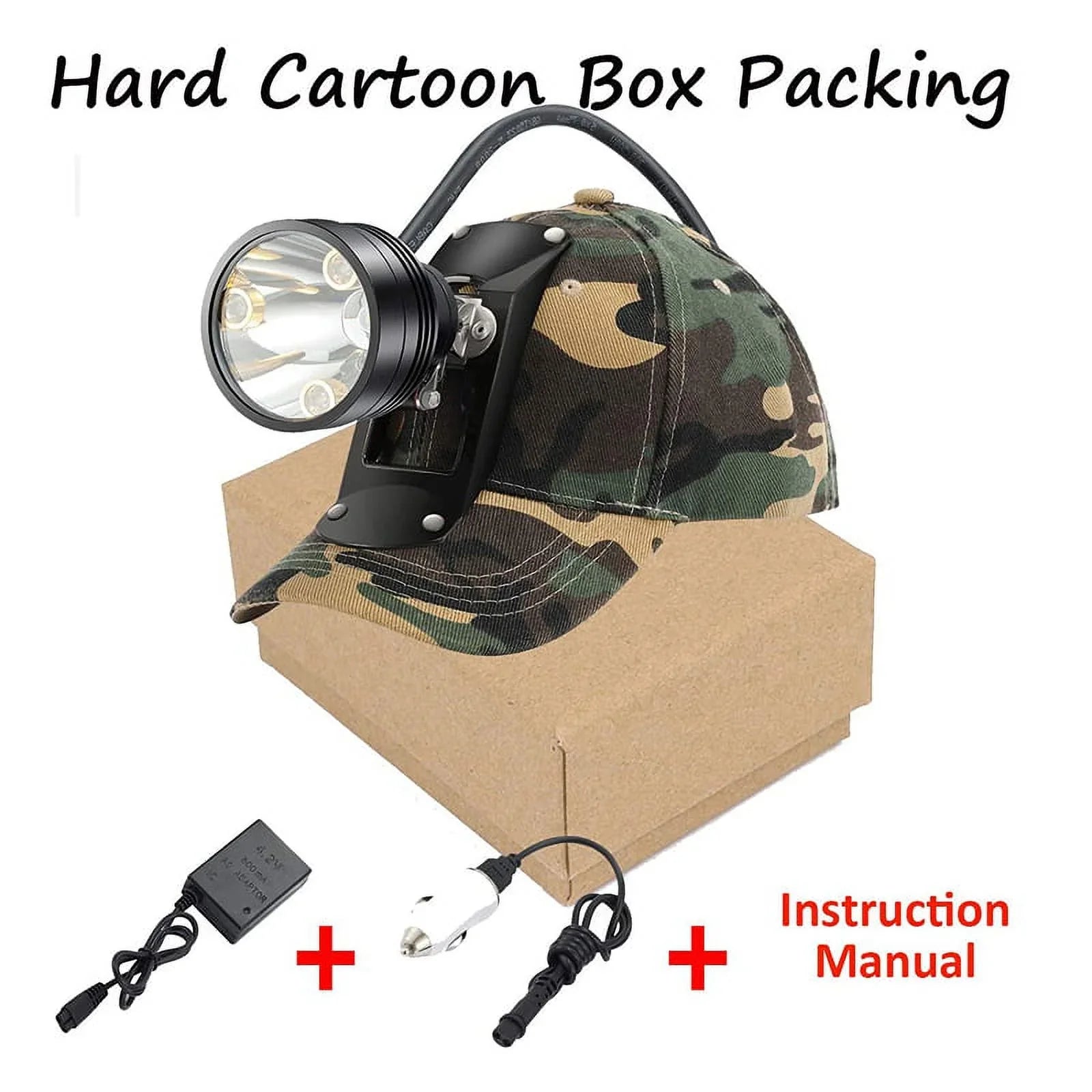 Head Hunting Lights Headlamp for Coyotes Hog Predators Rechargeable & Waterproof With 6 Lighting Modes 4 Powerful LEDs Perfectly for Hiking Camping Fishing Night Working