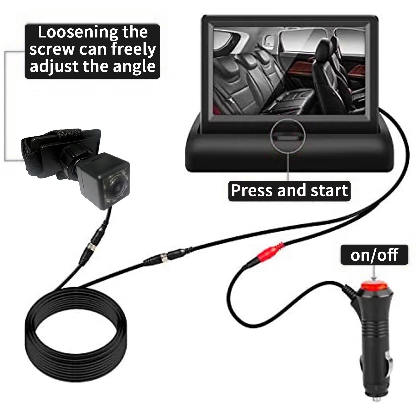 Radirus Car Baby Camera, Crystal Clear View Monitor with Infrared Night Vision, Ideal for Rear Facing Seat