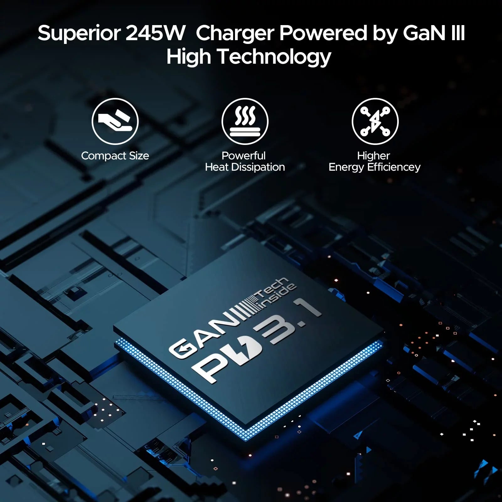 Key Power 245W USB C Charger Station, 140W PD 3.1 GaN Type C Power Adapter with 4Port Fast Charge for Air/ Pro 16", XPS, iPad, iPhone, Galaxy, Steam Deck