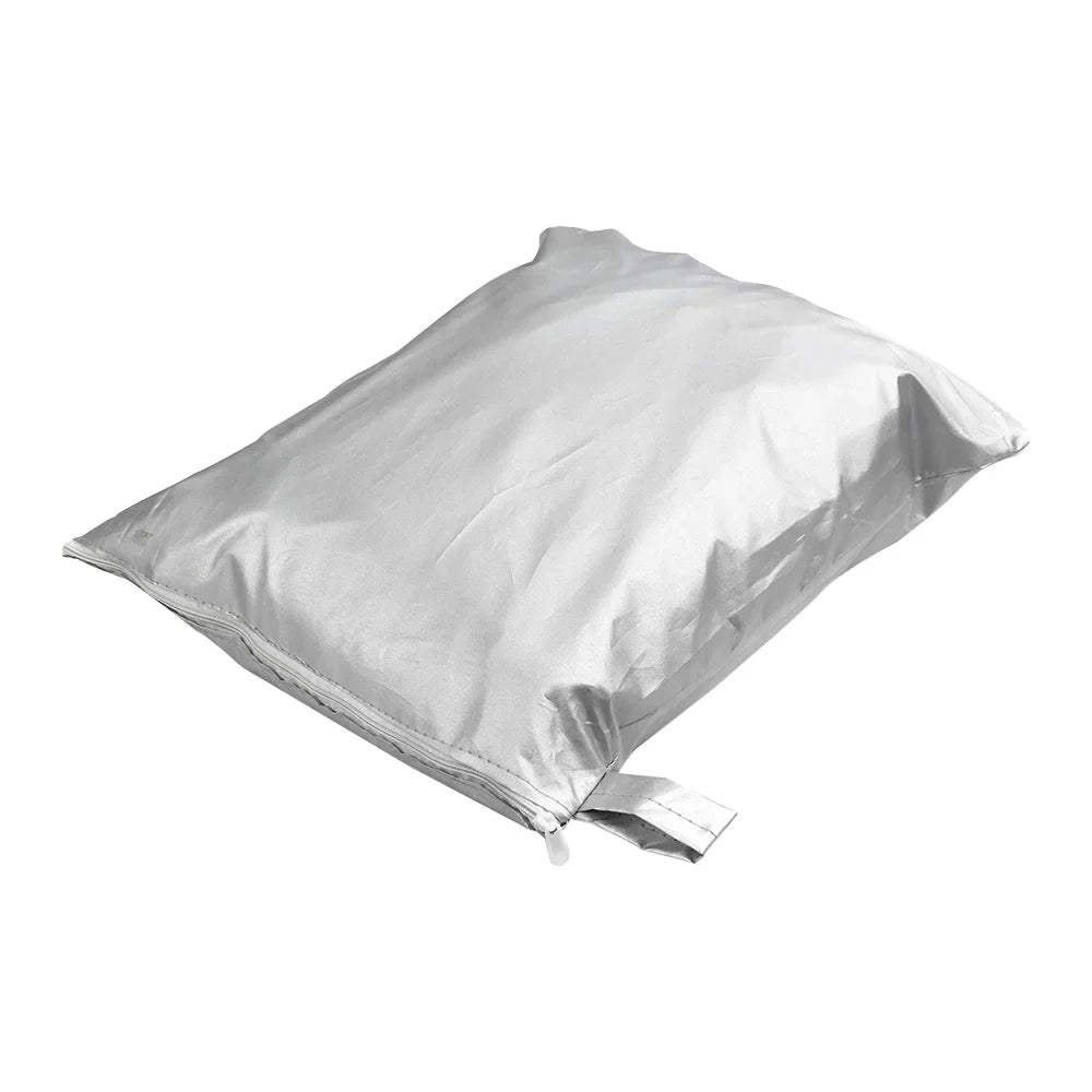 Boat Cover Yacht Protection Waterproof Heavy Duty Silver Reflective 300D Oxford Fabric Anti-smashing Durable and Tear Proof Fits V-HULL TRI-HULL Runabouts and Bass Boats 11-13FT